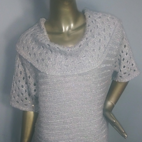 Roz & Ali sparkly wide turtleneck sweater - Picture 1 of 8